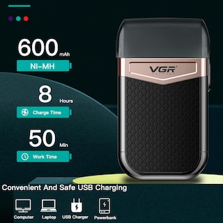 Foto 3 | Foto 3 | Afeitadora Eléctrica Vgr 331 Inalámbrica De Doble Hoja Flotante - Venta Internacional.