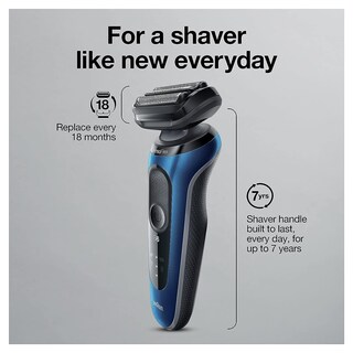 Foto 4 | Foto 4 | Afeitadora Eléctrica Braun Series 6 6040cs Wet & Dry Blue - Venta Internacional.