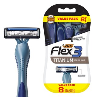 Foto 1 | Foto 1 | Maquinillas De Afeitar Desechables Bic Flex 3 Titanium Para Hombre, 8 Piezas - Venta Internacional.