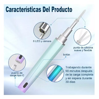 Foto 3 | Foto 3 | Limpiador Oídos Cámara Quita Cerilla Inteligente Endoscopio Multicolor