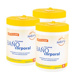 Foto 1 | Foto 1 | 3 Pack De Paños Para Baño Corporal - 240 Toallitas Húmedas - Pack De 3 Botes Jumbos | Paños Para Enfermos - Limpieza, Refresco Y