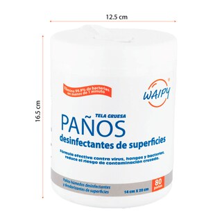 Foto 7 | Foto 7 | Paños Desinfectantes de Superficies y para Manos Waipy 230 Toallitas Húmedas entre 2 Frascos