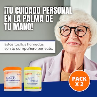 Foto 2 | Foto 2 | Paños Baño Corporal Y Toallitas Húmedas Para Adultos Waipy| Limpieza Profunda Refresco y Suavidad Libre de Alcohol 2 Pack
