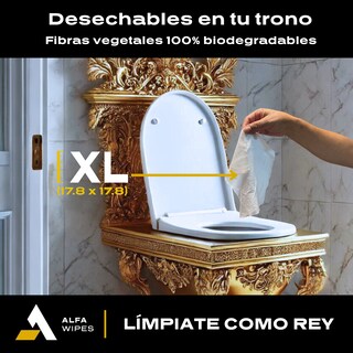 Foto 2 | Foto 2 | Alfa Wipes Toallitas Humedas Para Adulto Extra Grandes Y Gruesas, Desechables En Inodoro, Libres De Fragancias, Hipoalergénicas,