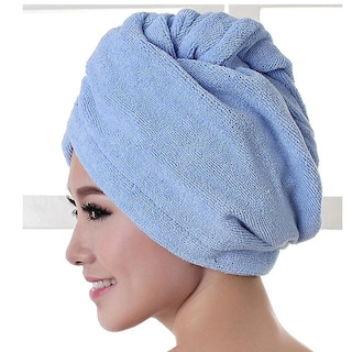 Foto 2 | Foto 2 | Toalla De Baño De Microfibra Para Secar El Cabello Gorra Secado Rápido Azul - Venta Internacional.