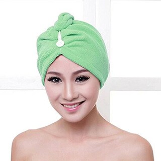 Foto 2 | Foto 2 | Toalla De Baño De Microfibra Para Secar El Cabello Gorra Secado Rápido Verde - Venta Internacional.