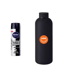 Foto 1 | Foto 1 | Desodorante Nivea Men Black & White Invisible Power Original Antimanchas + Termo De Agua De Regalo Güish
