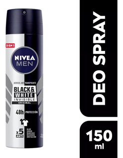 Foto 3 | Foto 3 | Desodorante Nivea Men Black & White Invisible Power Original Antimanchas + Termo De Agua De Regalo Güish