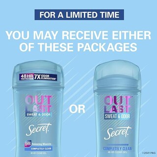 Foto 3 | Foto 3 | Desodorante Secret Outlast, Gel Transparente, Completamente Limpio, 76 Ml, Paquete De 3 - Venta Internacional.