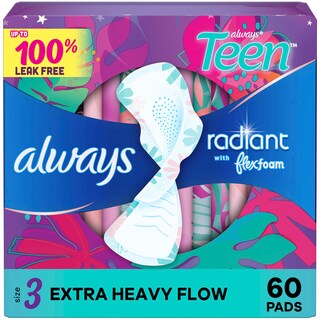 Foto 1 | Foto 1 | Almohadillas Sanitarias Always Radiant Teen Tamaño 3 Extra Pesadas X60 - Venta Internacional.