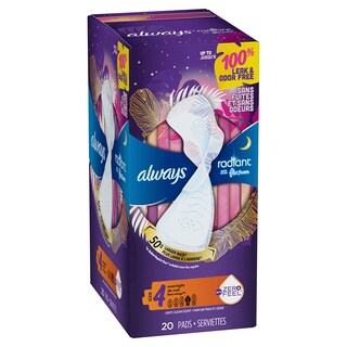 Foto 2 | Foto 2 | Toallas Sanitarias Always Radiant, Tamaño 4 Para Toda La Noche, 20 Unidades - Venta Internacional.