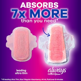 Foto 7 | Foto 7 | Almohadillas Femeninas Always Radiant Flexfoam Con Alas Talla 4 28 Unidades - Venta Internacional.