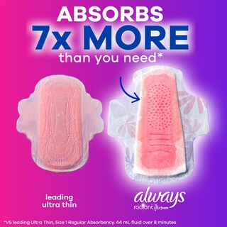 Foto 7 | Foto 7 | Almohadillas Femeninas Always Radiant Flexfoam Con Alas Tamaño 1 180 Unidades - Venta Internacional.
