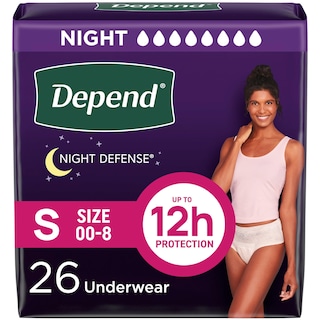 Foto 1 | Foto 1 | Ropa Interior Para Incontinencia Depend Night Defense Para Mujer Talla Pequeña 26 Pulgadas - Venta Internacional.