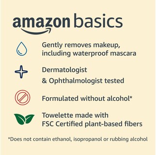 Foto 3 | Foto 3 | Toallitas Desmaquillantes Amazon Basics, Sin Fragancia, 25 X 2 - Venta Internacional.
