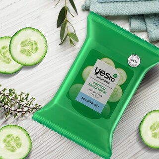 Foto 5 | Foto 5 | Toallitas Faciales Yes To Sensitive Facial Cleansing Con Pepino Y Aloe - Venta Internacional.