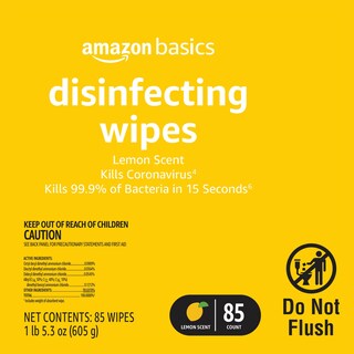 Foto 3 | Foto 3 | Toallitas Desinfectantes Amazon Basics Lemon & Fresh Scent 340 Unidades - Venta Internacional.