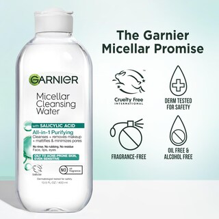 Foto 4 | Foto 4 | Agua Micelar Garnier Con Ácido Salicílico 400 Ml Para Pieles Grasas - Venta Internacional.