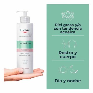Foto 4 | Foto 4 | Eucerin Dermopure Oil Control Gel Limpiador Facial 400ml Para Piel Grasa, Sensible, Con Acné Y Puntos Negros