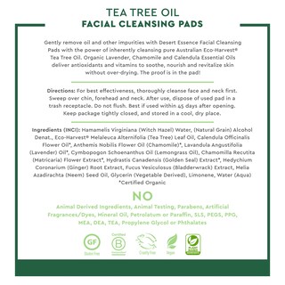 Foto 5 | Foto 5 | Almohadillas Limpiadoras Faciales Desert Essence Tea Tree Oil - Venta Internacional.