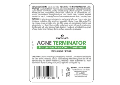 Foto 3 | Foto 3 | Tratamiento Para El Acné Zion Health Acne Terminator 30 Ml Líquido - Venta Internacional.