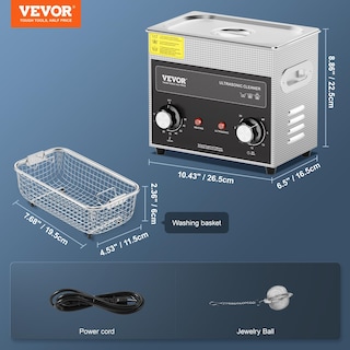 Foto 7 | Foto 7 | Limpiador Sónico Vevor De 3 Litros Con Calentador, Temporizador Y Cesta, 120 W, 40 Khz - Venta Internacional.
