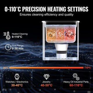 Foto 4 | Foto 4 | Limpiador Sónico Vevor De 2 Litros Con Calentador Temporizador Y Cesta 60 W 40 Khz - Venta Internacional.