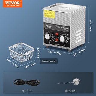 Foto 7 | Foto 7 | Limpiador Sónico Vevor De 2 Litros Con Calentador Temporizador Y Cesta 60 W 40 Khz - Venta Internacional.