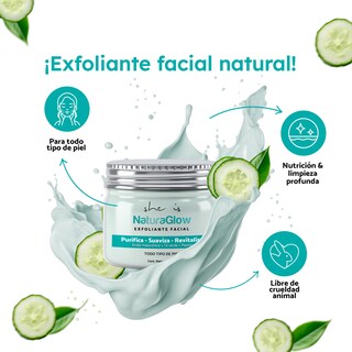 Foto 2 | Foto 2 | Exfoliante Facial Con Ác. Hialuronico, Té Verde Y Pepino, 150gr She Is Skincare