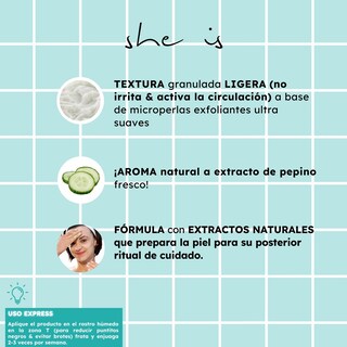 Foto 4 | Foto 4 | Exfoliante Facial Con Ác. Hialuronico, Té Verde Y Pepino, 150gr She Is Skincare