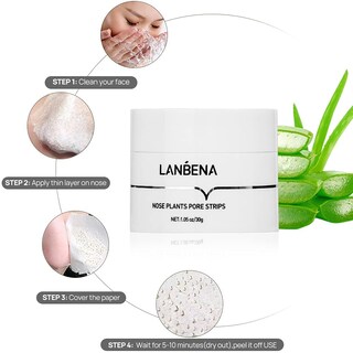 Foto 4 | Foto 4 | Tiras Eliminadoras De Puntos Negros Lanbena Para Poros Nasales Con Máscara Exfoliante - Venta Internacional.