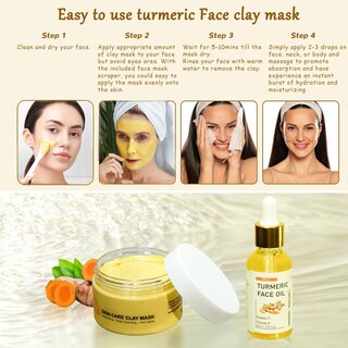 Foto 4 | Foto 4 | Kit De Cuidado De La Piel Mr.a, Máscara Facial De Arcilla Y Aceite De Cúrcuma - Venta Internacional.
