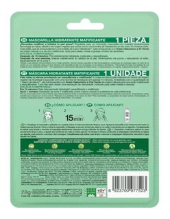 Foto 3 | Foto 3 | Mascarilla Facial Garnier Hidra Bomb Con De Té Verde + Termo De Agua Güish
