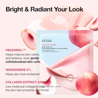 Foto 3 | Foto 3 | Mascarilla Facial Nocturna Anua Peach 70 Niacina, Colágeno Iluminador - Venta Internacional.