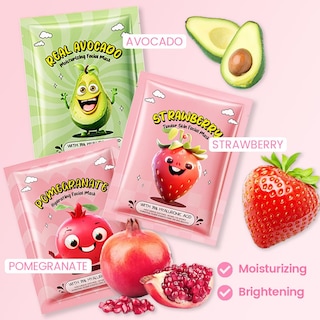 Foto 2 | Foto 2 | Set De Mascarillas Faciales Kaely Fruit Para Niños, Paquete De 12 - Venta Internacional.