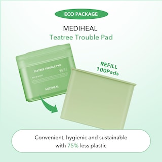 Foto 2 | Foto 2 | Recarga Mediheal Teatree Trouble Pad, 100 Almohadillas, Tónico De Algodón - Venta Internacional.