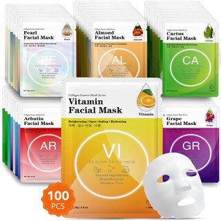 Foto 1 | Foto 1 | Máscaras Faciales Vespro Con Esencia De Colágeno En Láminas Paquete De 100 - Venta Internacional.