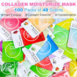 Foto 2 | Foto 2 | Máscaras Faciales Vespro Con Esencia De Colágeno En Láminas Paquete De 100 - Venta Internacional.