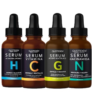 Foto 1 | Foto 1 | Kit Serum Vitamina C + Suero Acido Hialuronico + Suero Ácido Glicólico + Serum Niacinamida Skin Care Hidratante Facial Quotidien