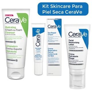 Foto 1 | Foto 1 | Kit Cuidado Facial Cerave Para Piel Seca: Limpieza, Hidratación Y Reparación – Piel Saludable, Suave Y Libre De Imperfecciones