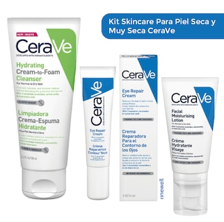 Foto 1 | Foto 1 | Kit Hidratante Cerave Para Piel Seca: Limpiador Facial, Crema Contorno De Ojos Y Loción Hidratante