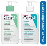 Kit Limpieza Facial Cerave Gel Limpiador Espumoso + Control Imperfecciones 236ml Para Piel Grasa Mixta Y Acné