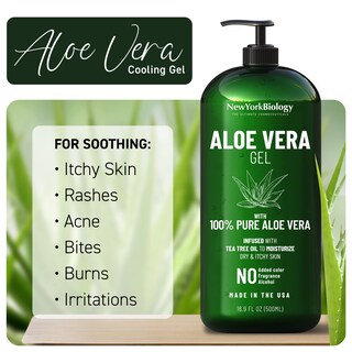 Foto 3 | Foto 3 | Gel De Aloe Vera New York Biology Para Rostro, Piel Y Cabello, 500 Ml X2 - Venta Internacional.