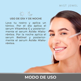 Foto 5 | Foto 5 | Mist Jewel | Kit De 3 Sueros Faciales Acido Hialurónico Retinol Y Vitamina C + E | Kit Facial Complete