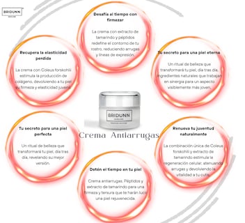 Foto 3 | Foto 3 | Crema Facial Natural Bridunn Antiarrugas Extracto Tamarindo y Coleus 30ml Antiedad con Efecto Tensor Lifting