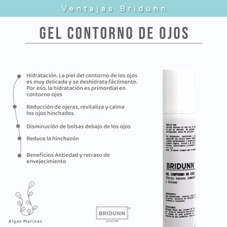 Foto 3 | Foto 3 | BRIDUNN SKINCARE, Gel Corrector de Ojeras, Bolsas e Imperfecciones, Con Extractos Algas Marinas e Ingredientes Naturales 16 ml