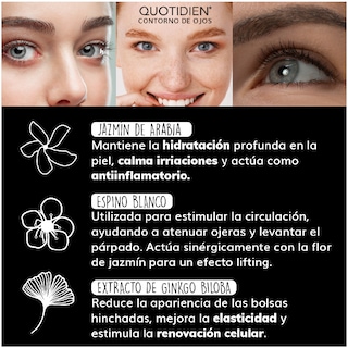 Foto 6 | Foto 6 | Crema Facial para Contorno de Ojos Quotidien con Extracto de Ginko Biloba 15 ml
