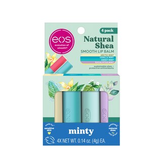 Foto 1 | Foto 1 | Bálsamo Labial Eos Natural Shea Minty, Paquete De 4 Unidades, Humectante Para Todo El Día - Venta Internacional.