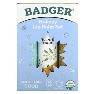 Foto 2 | Foto 2 | Set De Bálsamo Labial Badger Holiday, 3 Unidades, 4,2 G Cada Una, Caja Azul - Venta Internacional.