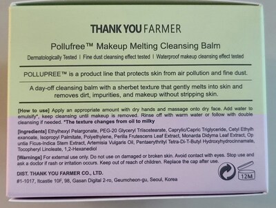 Foto 7 | Foto 7 | Bálsamo Limpiador Desmaquillante Thankyou Farmer Pollufree 90 Ml - Venta Internacional.